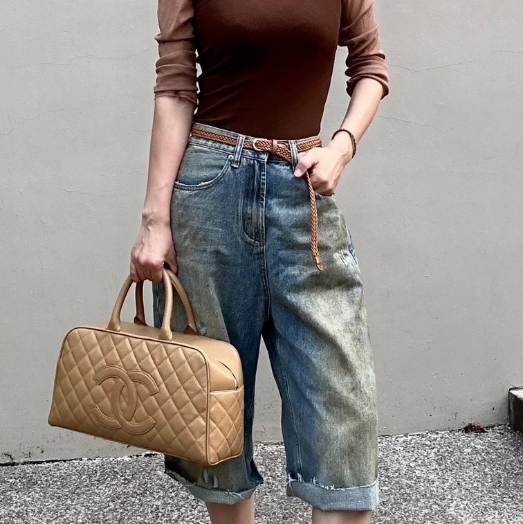 Chanel 荔枝皮保齡球包-2