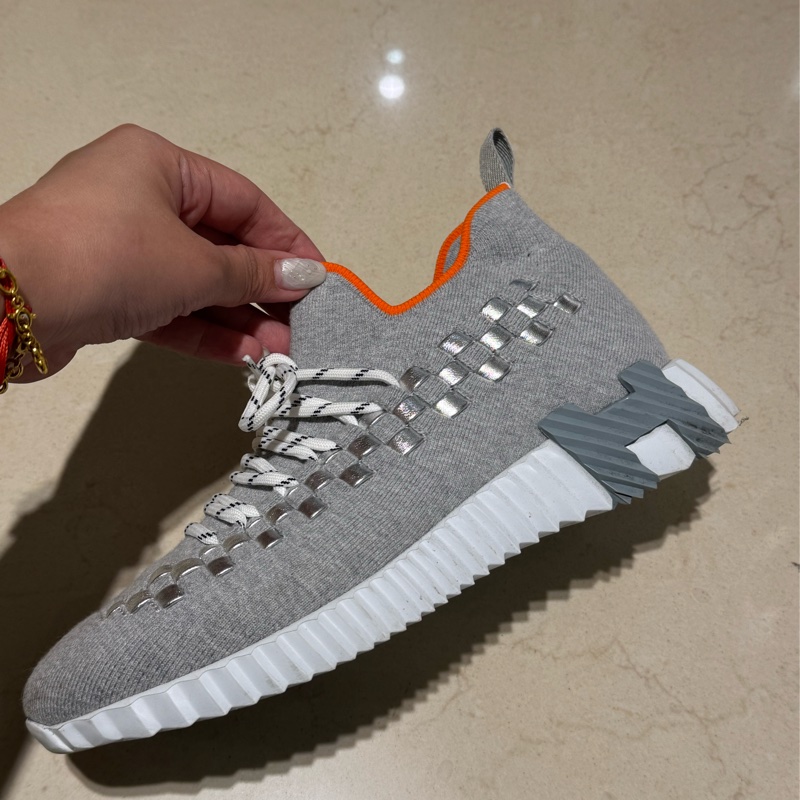 Hermes灰色針織運動鞋#38.5-14