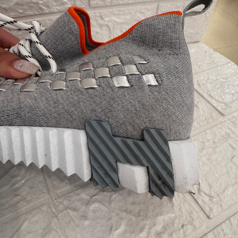 Hermes灰色針織運動鞋#38.5-33