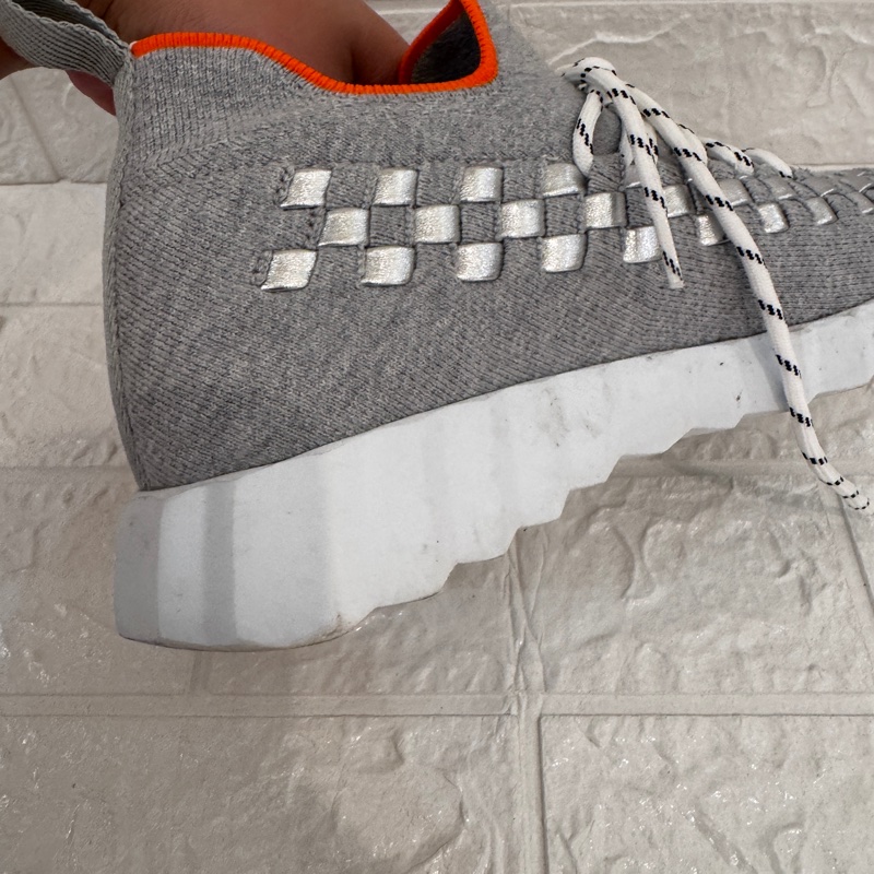 Hermes灰色針織運動鞋#38.5-35