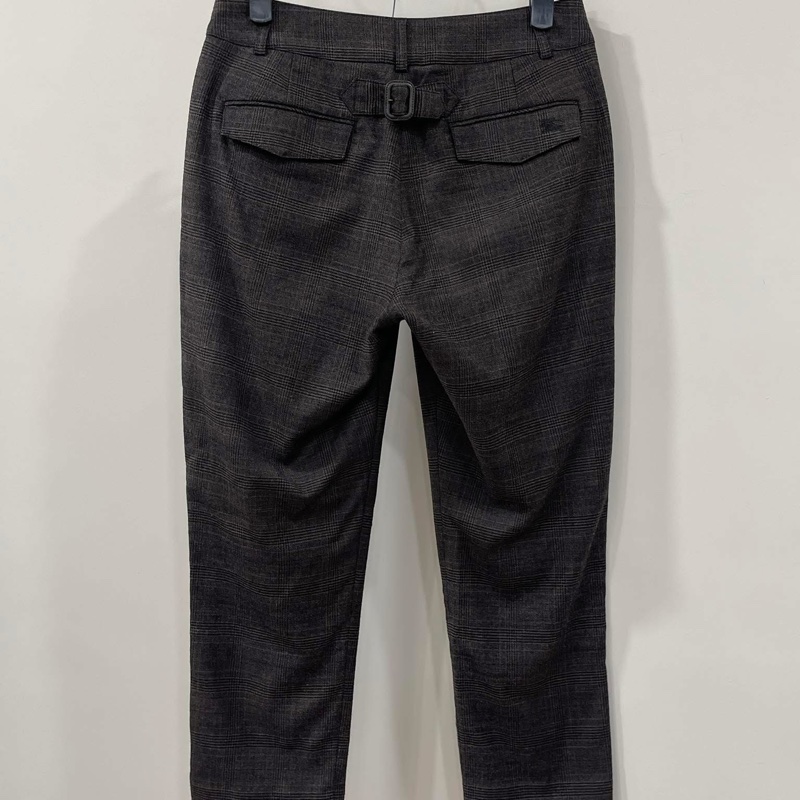 Burberry 藍標 格紋打摺戰馬毛料褲-1