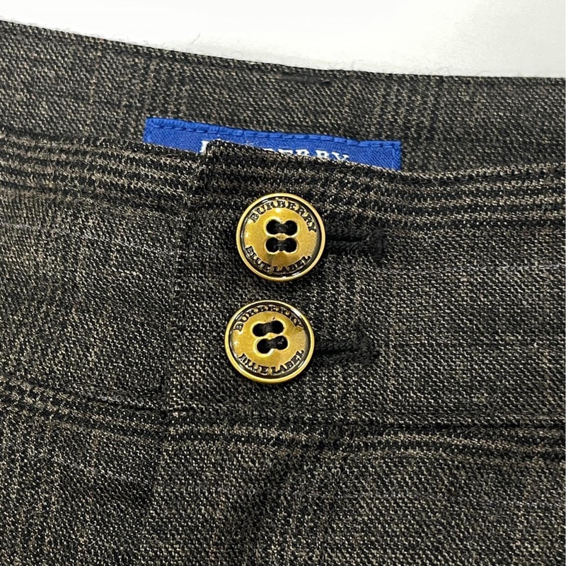 Burberry 藍標 格紋打摺戰馬毛料褲-2
