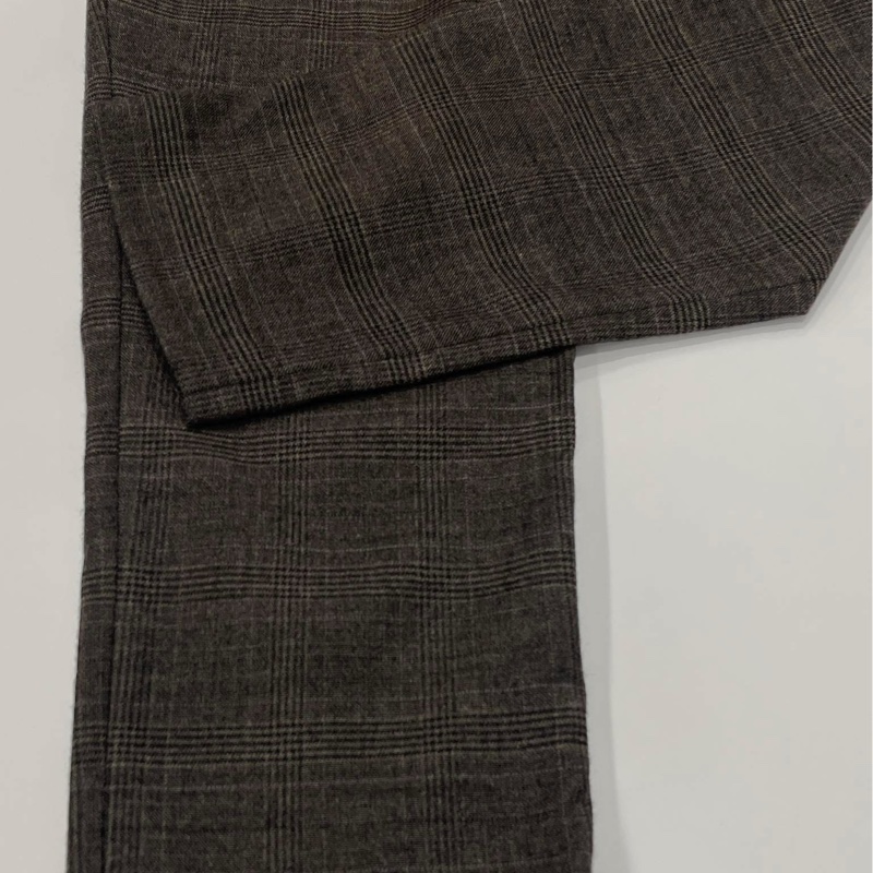 Burberry 藍標 格紋打摺戰馬毛料褲-5