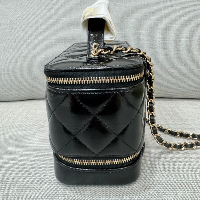 香奈兒Chanel 香奈兒 雙層雙拉鍊化妝箱 長盒子化妝盒-5