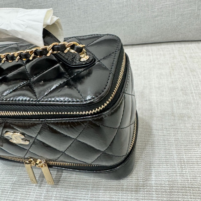 香奈兒Chanel 香奈兒 雙層雙拉鍊化妝箱 長盒子化妝盒-11