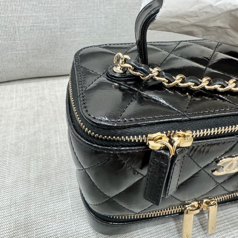 香奈兒Chanel 香奈兒 雙層雙拉鍊化妝箱 長盒子化妝盒-12