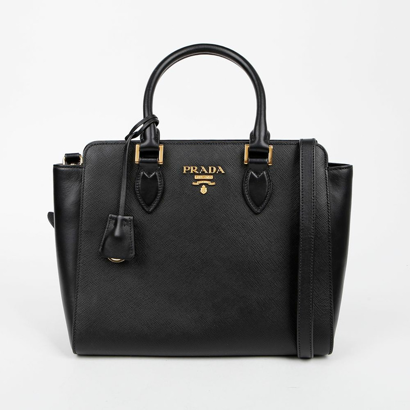 PRADA 金屬標誌托特單肩包 1BA113-1