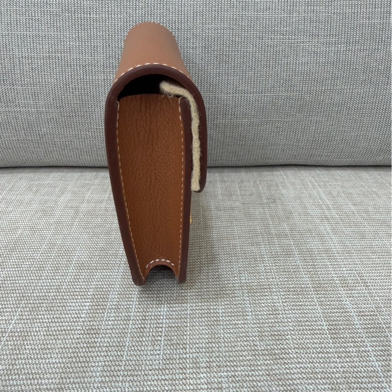 愛馬仕 Hermès 康康slim金棕金扣U刻 檸檬黃內卡包 ec皮-9