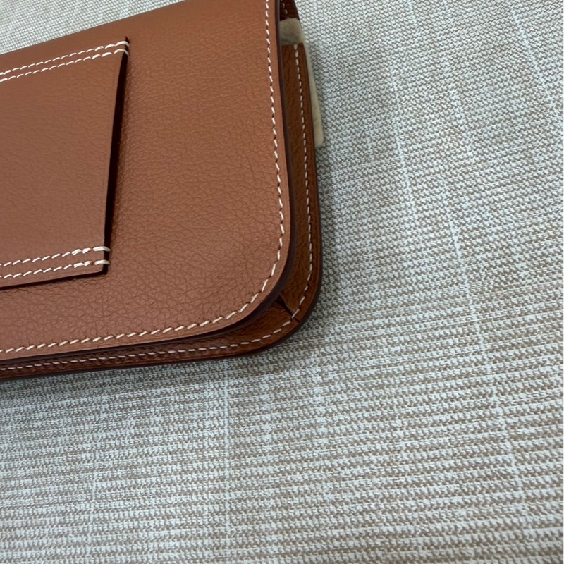 愛馬仕 Hermès 康康slim金棕金扣U刻 檸檬黃內卡包 ec皮-13