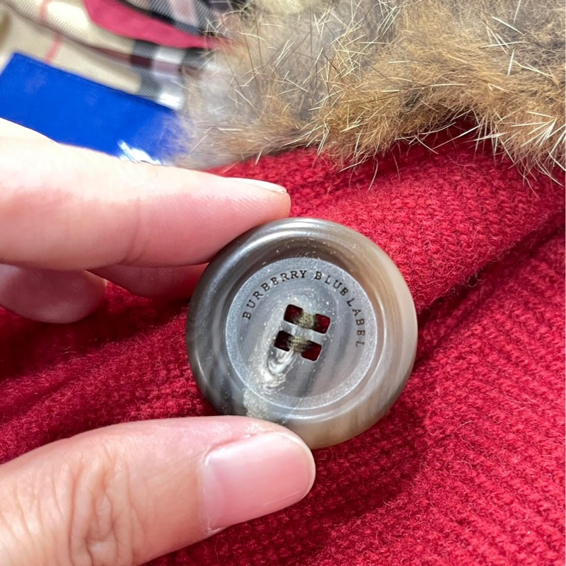 Burberry 藍標 連帽經典格紋毛料腰帶大衣 紅-4