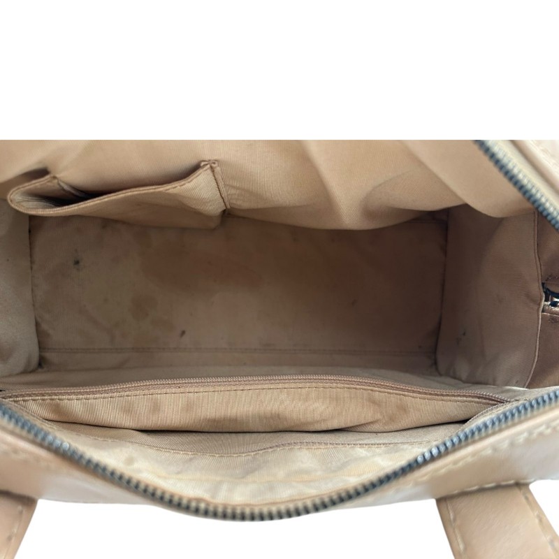 7成新 CHANEL BEIGE LEATHER BAG WITH BLACK STITCHES 6791568 (思英 grse)-3