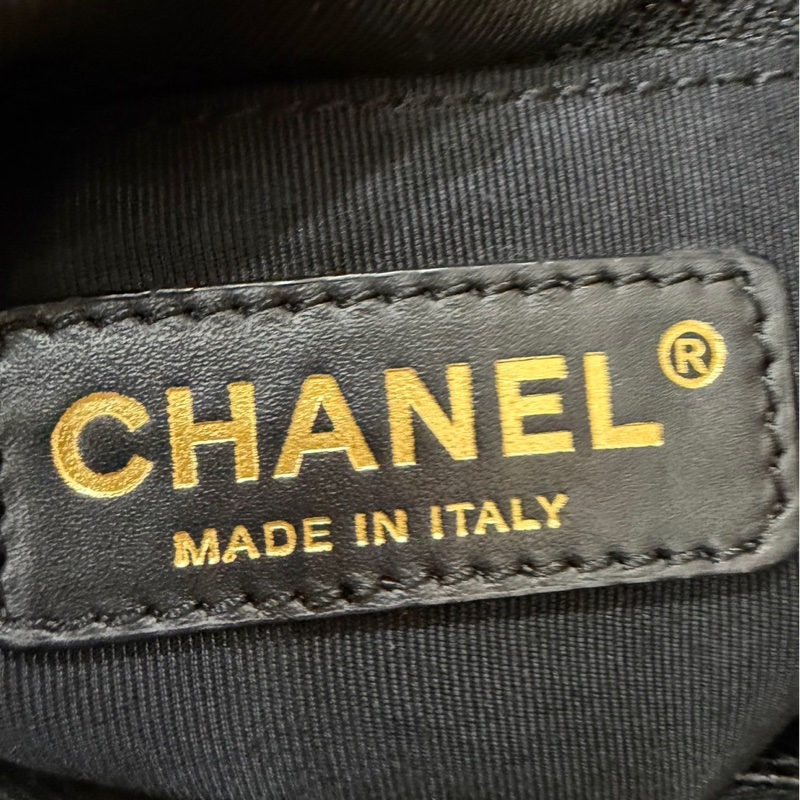 CHANEL香奈兒 黑色 荔枝牛皮 金扣GST手提包 肩背包 購物包-27