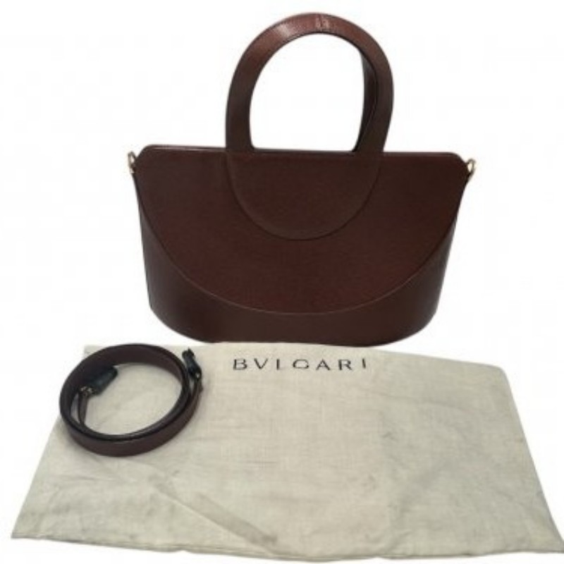 7成新 BVLGARI BROWN LEATHER BAG WITH EXTRA STRAP (思英grse)-0