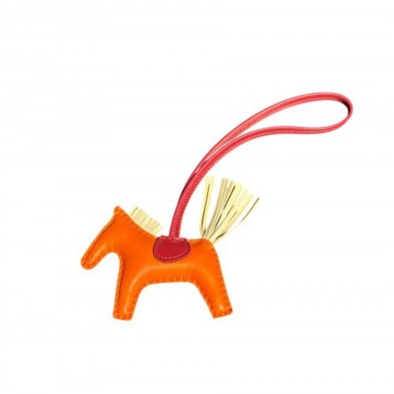 9成新 HERMES RODEO LEATHER CHARM ORANGE/GREY/BORDEAUX (思英grse)-0