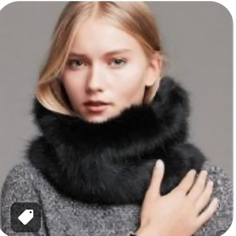 Banana Republic black fury scarf 黑色毛圍巾-2