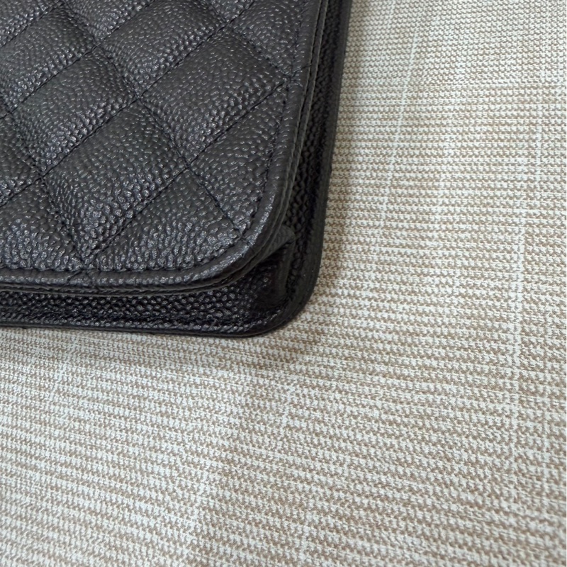 香奈兒 23S 蝴蝶結 荔枝紋牛皮手機包 斜背包-10