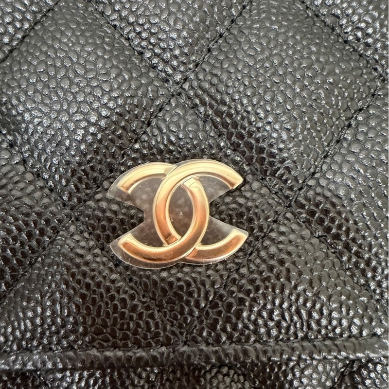 香奈兒 23S 蝴蝶結 荔枝紋牛皮手機包 斜背包-16