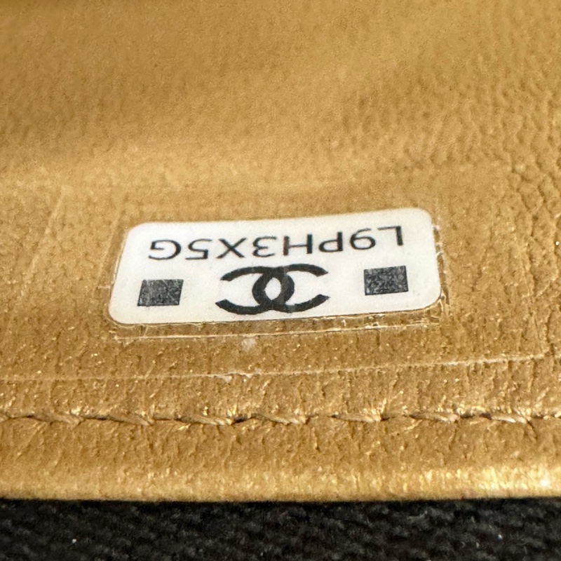 香奈兒Chanel25B 新款雙C調節扣長盒子黑金羊皮-22