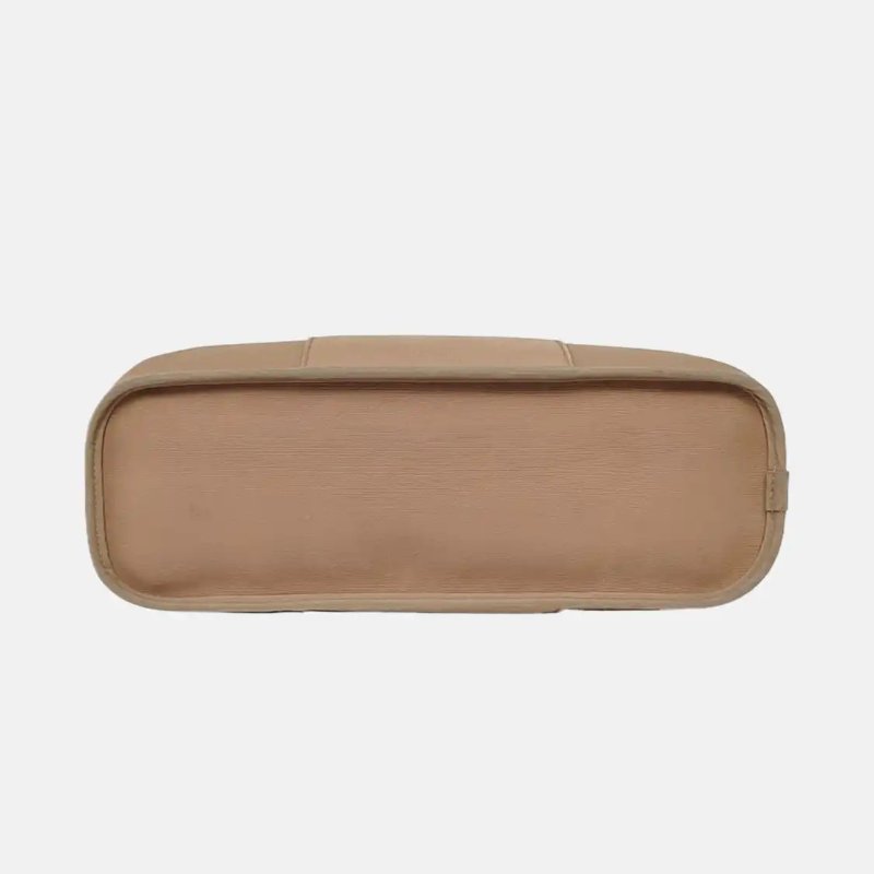 HERMÈS Cabag 32 卡其色帆布肩背包手提包 銀色五金-2