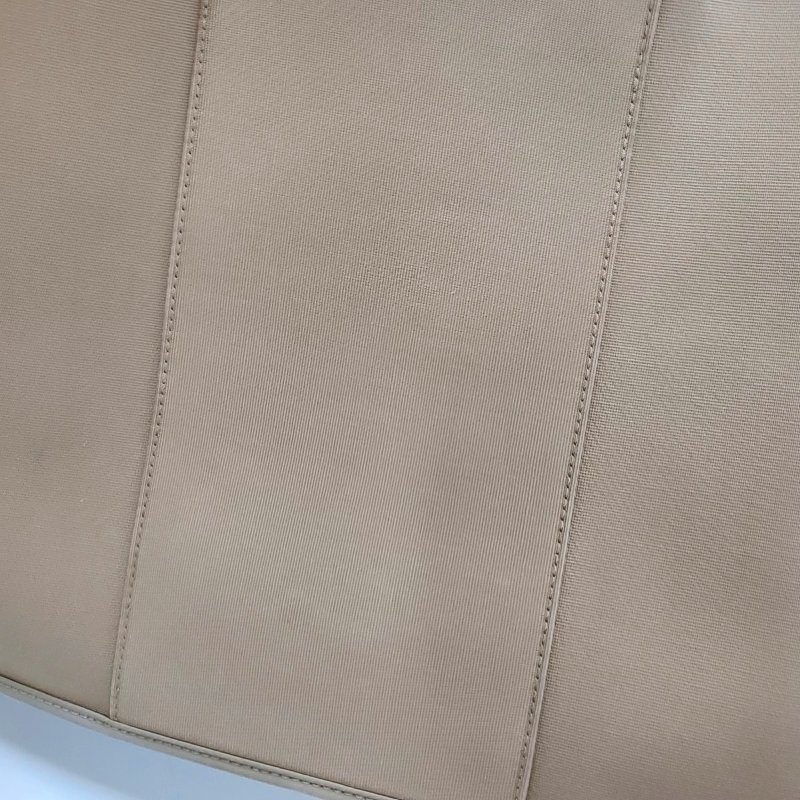 HERMÈS Cabag 32 卡其色帆布肩背包手提包 銀色五金-8