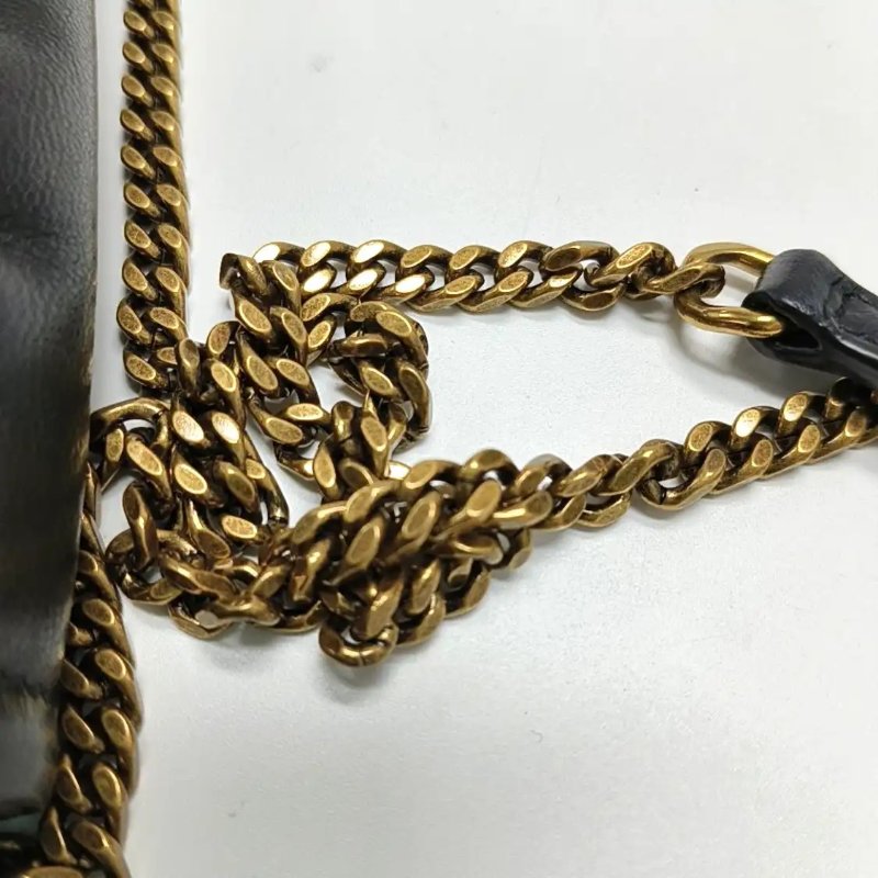 YSL NOLITA 迷你 黑色羊皮绗縫洛麗塔斜背包手提包肩背包 金色五金-7