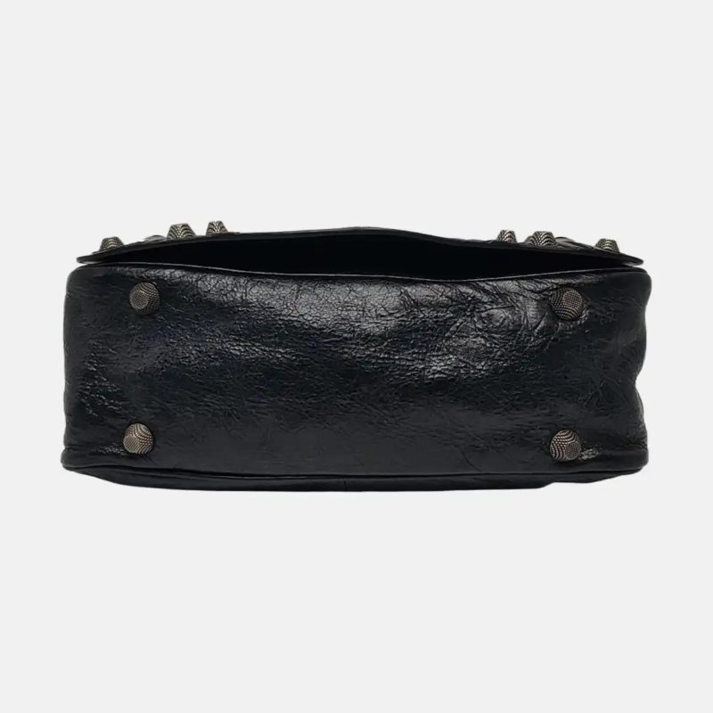 BALENCIAGA Le Cagole 中號 黑色羊皮鉚釘流蘇肩背包手提包 斜背包-2