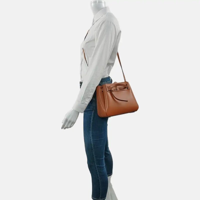 LOEWE Lazo 迷你 棕色牛皮肩背包 斜背包 金色五金 可拆卸肩帶-1