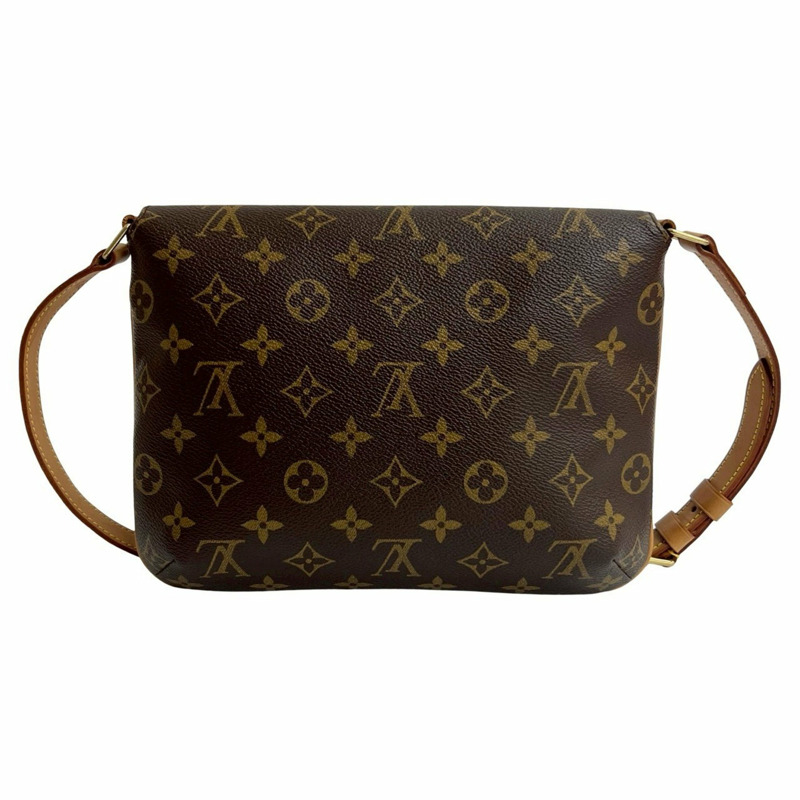 幾乎未使用 LOUIS VUITTON 復古 Musette Tango Monogram 皮革半肩包 棕色（d28-5）-2