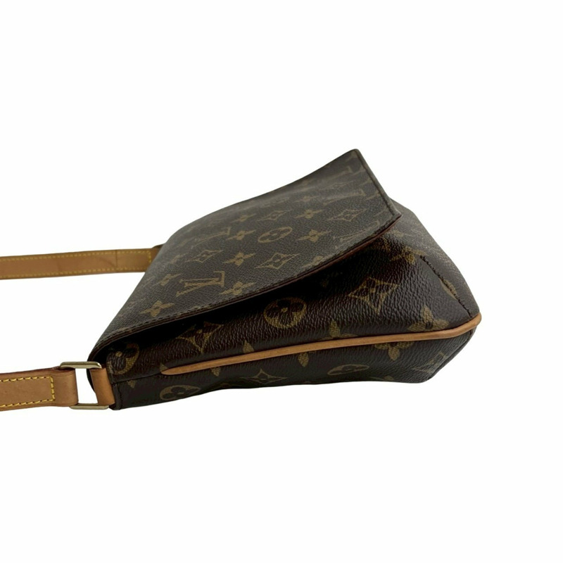 幾乎未使用 LOUIS VUITTON 復古 Musette Tango Monogram 皮革半肩包 棕色（d28-5）-4