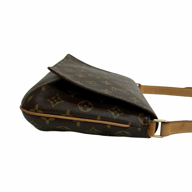 幾乎未使用 LOUIS VUITTON 復古 Musette Tango Monogram 皮革半肩包 棕色（d28-5）-5