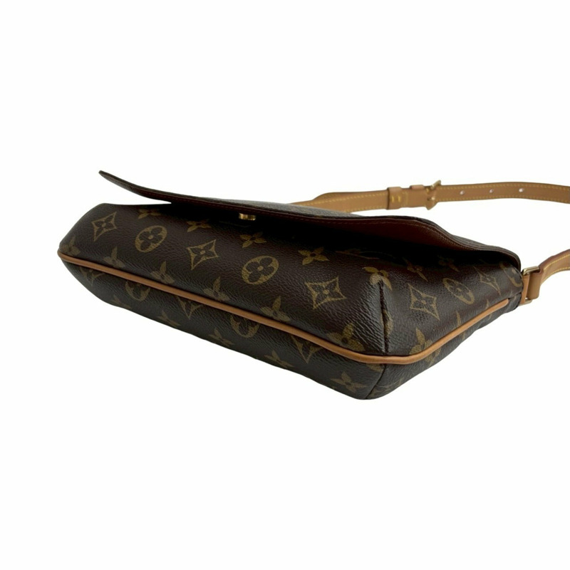幾乎未使用 LOUIS VUITTON 復古 Musette Tango Monogram 皮革半肩包 棕色（d28-5）-7