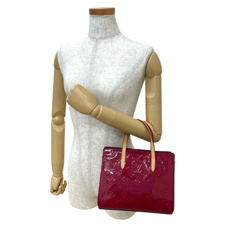 未使用 Louis Vuitton Catalina BB Monogram Vernis 琺瑯皮革玫瑰靛藍色手提包,2245n-1