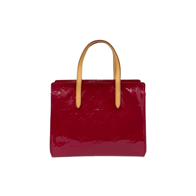 未使用 Louis Vuitton Catalina BB Monogram Vernis 琺瑯皮革玫瑰靛藍色手提包,2245n-2