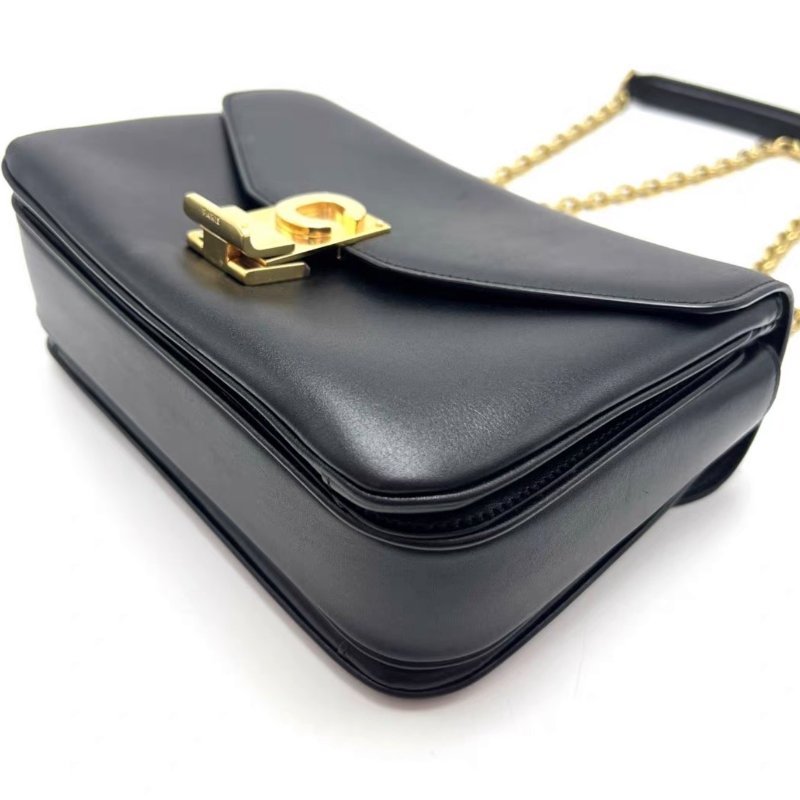 CELINE C bag黑金亮面牛皮肩背斜背22*14*7 98新配件塵袋-2