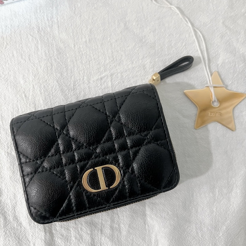 ෆ Dior Caro 羊皮菱格短夾🈶購證-1