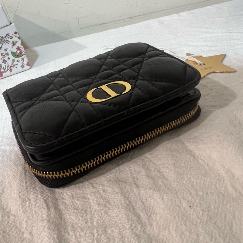 ෆ Dior Caro 羊皮菱格短夾🈶購證-3