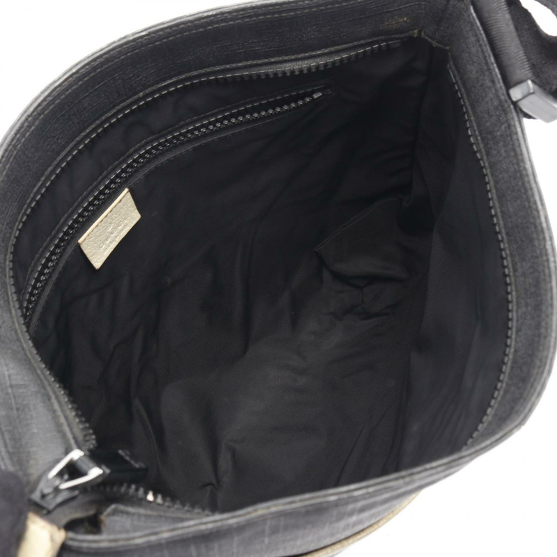 GUCCI GG Supreme 單肩斜背包 162904 帆布皮革灰色白色二手-2