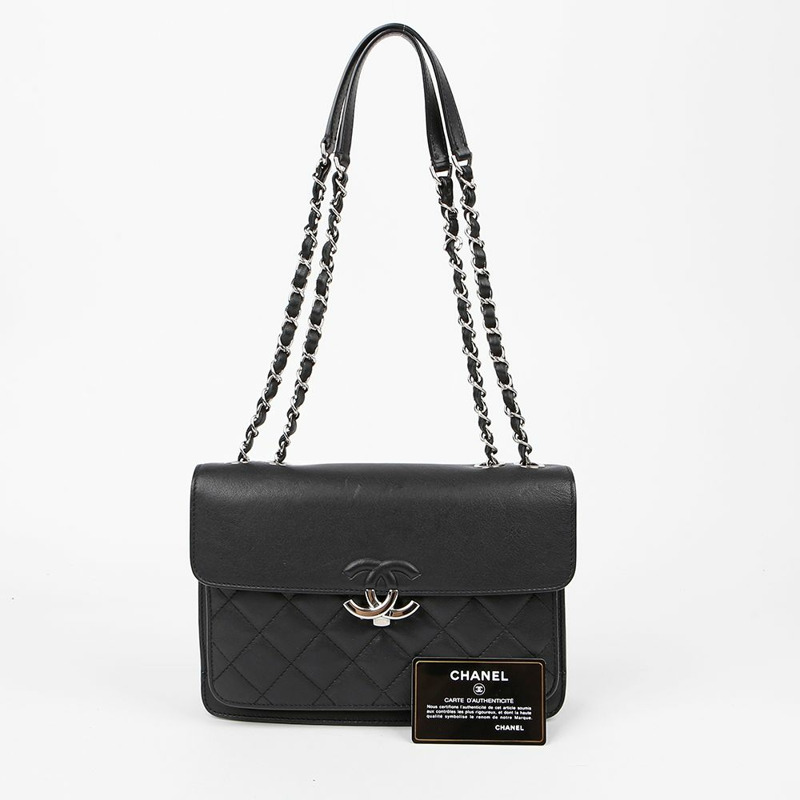 CHANEL CC 標誌翻蓋鏈條單肩包 A98666-0