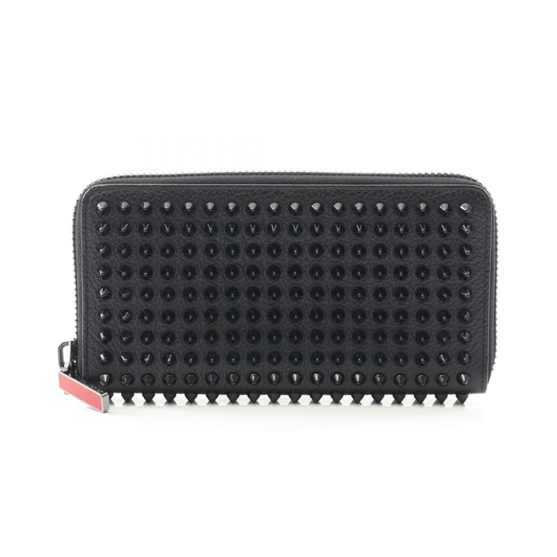 Christian Louboutin PANETTONE Around 長款皮夾 皮夾鉚釘 1165044 皮革 BK-0
