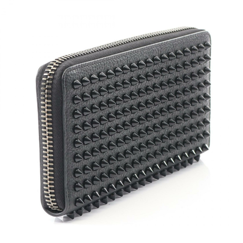 Christian Louboutin PANETTONE Around 長款皮夾 皮夾鉚釘 1165044 皮革 BK-1