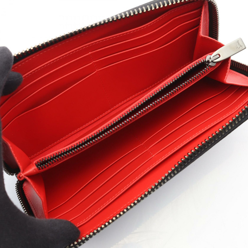 Christian Louboutin PANETTONE Around 長款皮夾 皮夾鉚釘 1165044 皮革 BK-2