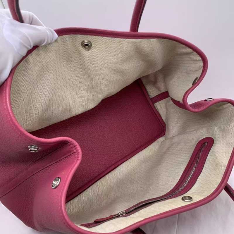 二手 Hermes 愛馬仕 garden party36玫瑰粉全皮 Q課程-3