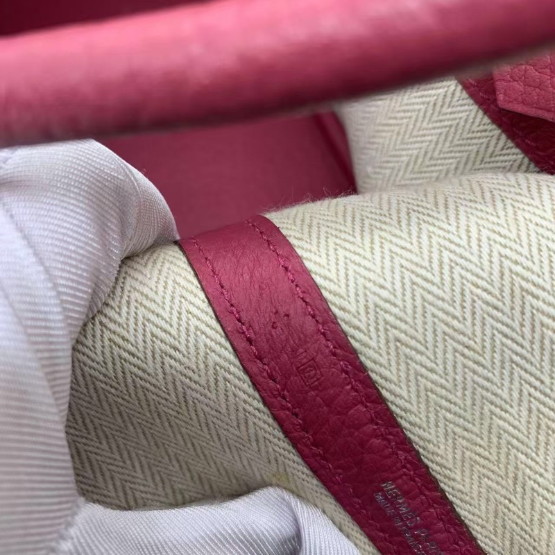 二手 Hermes 愛馬仕 garden party36玫瑰粉全皮 Q課程-6