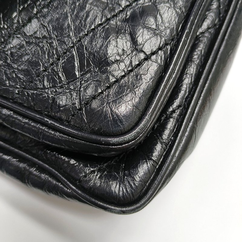 YSL NIKI小號 黑色牛皮绗縫V紋斜背包肩背包 D扣-8