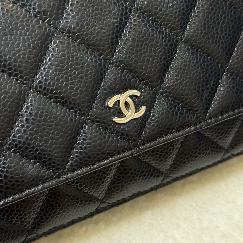 Chanel 黑銀荔枝woc ✨新款磁吸釦-4