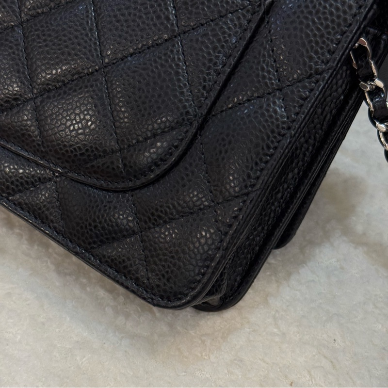 Chanel 黑銀荔枝woc ✨新款磁吸釦-8