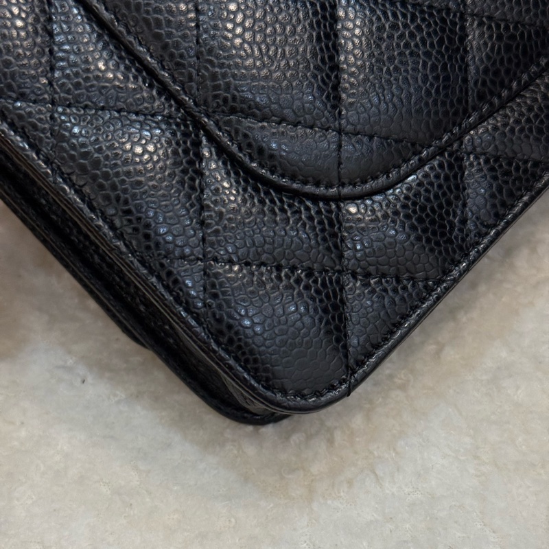 Chanel 黑銀荔枝woc ✨新款磁吸釦-9