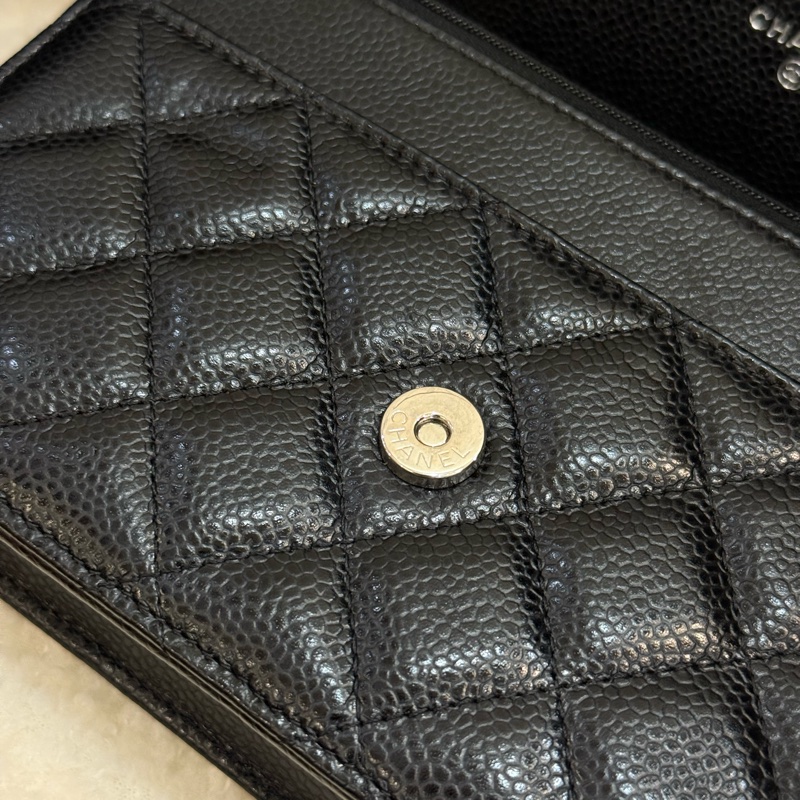 Chanel 黑銀荔枝woc ✨新款磁吸釦-14