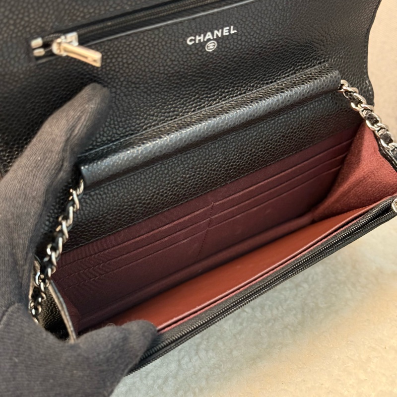 Chanel 黑銀荔枝woc ✨新款磁吸釦-15