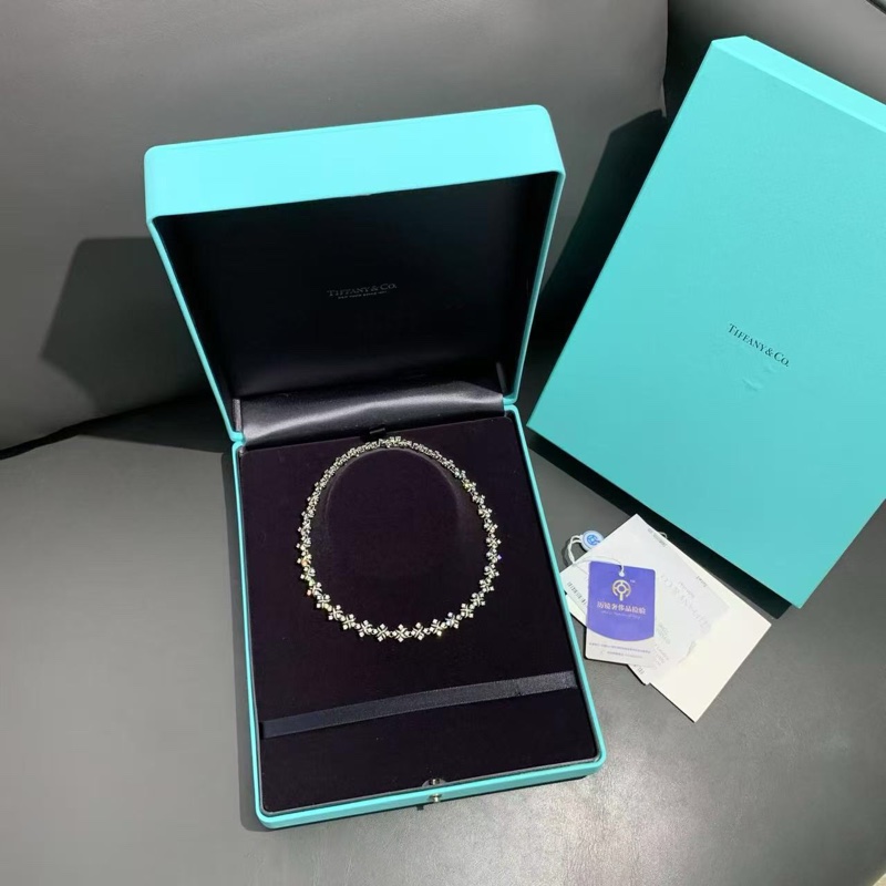 Tiffany Lynn 四十花白金鑲鑽項鍊choker項鍊高級珠寶史隆伯傑設計師系列,2024年購入-5